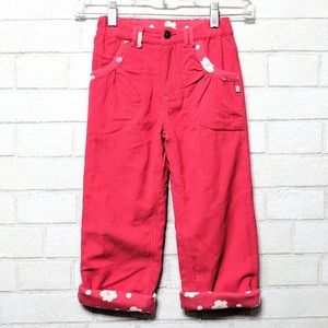 💎 Frugi Pink Floral Corduroy Lined Trouser Pants